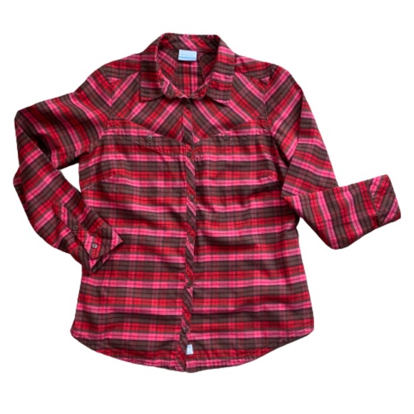 Columbia Semi-Fitted Flannel Shirt Lrg - Picture 1 of 9